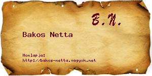 Bakos Netta névjegykártya