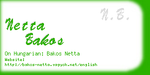 netta bakos business card